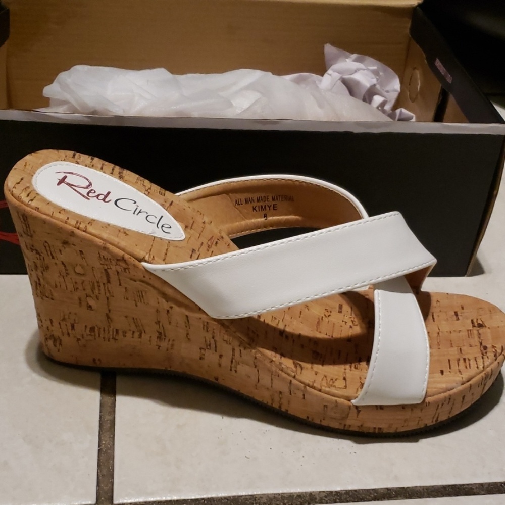 Brand new cork sandal wedges